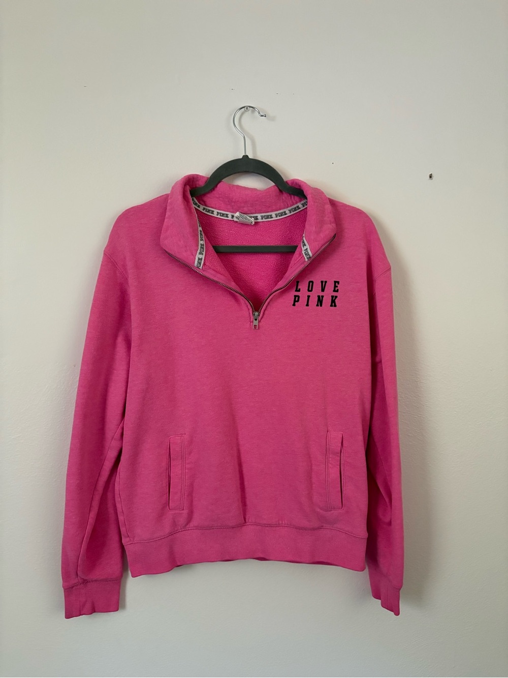 Victoria's Secret PINK Bubblegum Pink Quarter-Zip Pullover